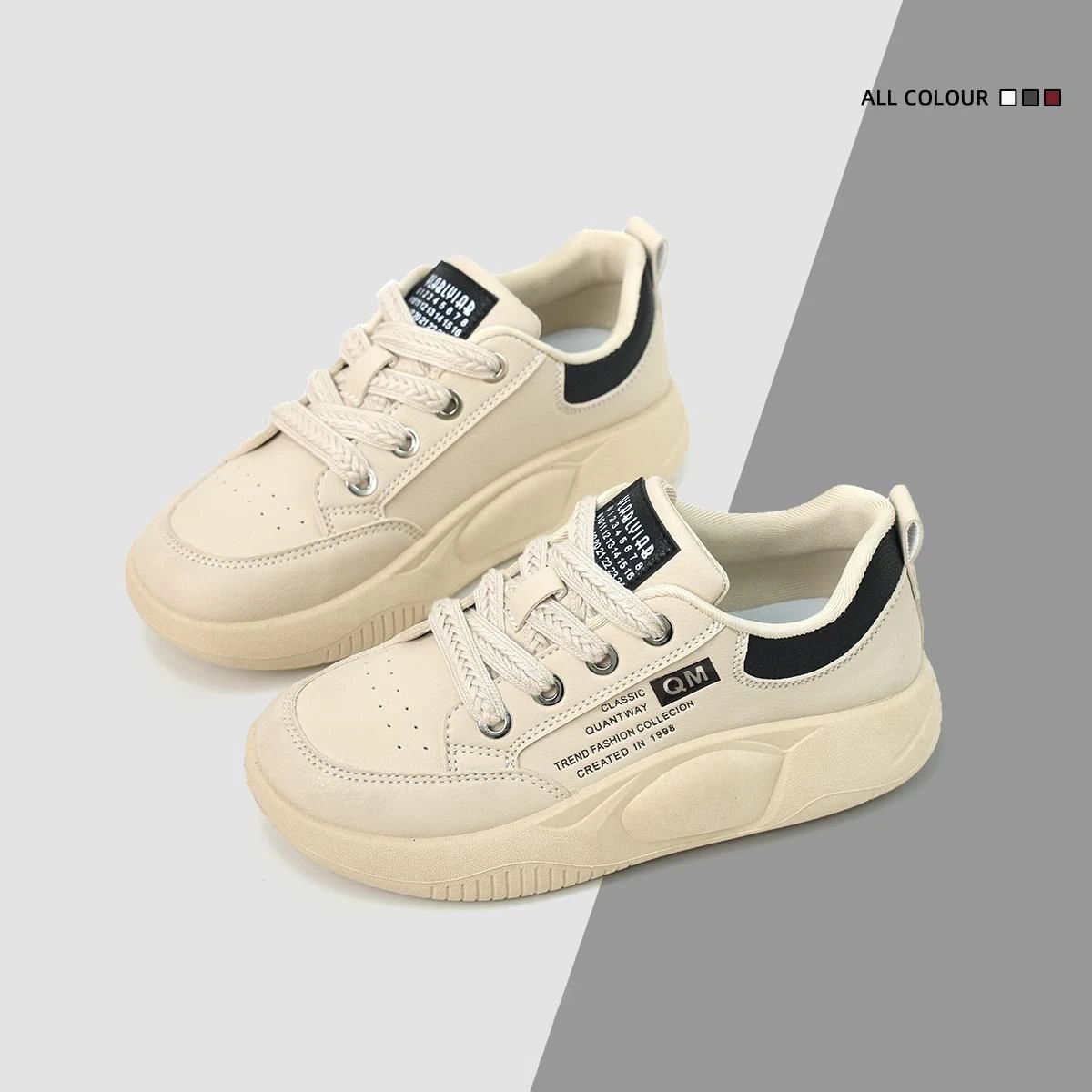 Hot Thick Bottom Women's Vulcanize Shoes Outdoor Sneakers Mid Heel PU Casual Shoes Zapatos Para Mujeres Shoes for Women Loafers