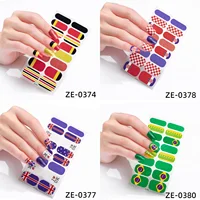 16Tips UK Spain Flag Nail Art Stickers  Foil Nail Art Decorations Sticker Decals Manicure Nails Stickers Accesorios 1