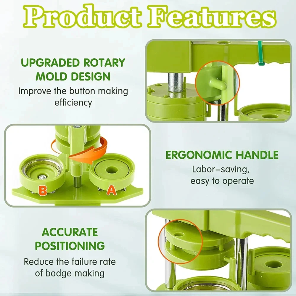 Badge Maker Button Maker Machine Badges Pin Maker Machine 25-58MM Button Press Machine for Making Art Handicrafts Button Parts