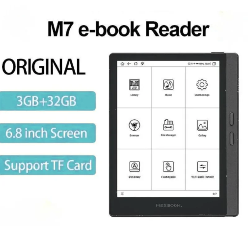 

MEEBOOK M7 electronic paper book 6.8 inches e-reader 300PPI high-definition ink screen open Android system 32G memory 6.8 inches