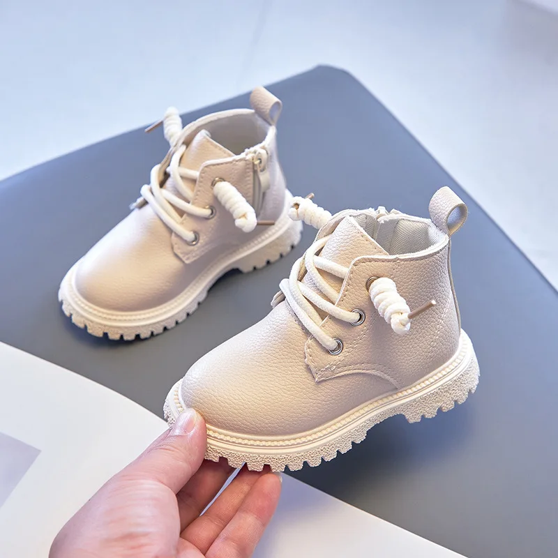 Baby Kids Short Boots Boys Shoes Autumn Winter Leather Children Boots Fashion Toddler Girls Boots Boots Kids Snow Shoes E08091 4