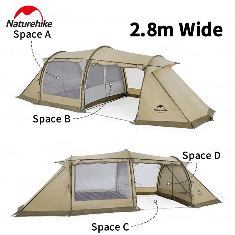 Naturehike Aries Alfa 210T Tenda A Tunnel In Poliestere Pu2000Mm Tenda Da Campeggio Impermeabile Da Viaggio 3-4 Persone Tenda Da Giardino Glamping Lar