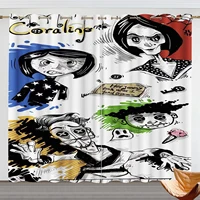 Anime Girl  Coraline Curtains Living Room Blackout Ghost Mother Cartoon Customisable Anime Curtains Manga Peripheral 1