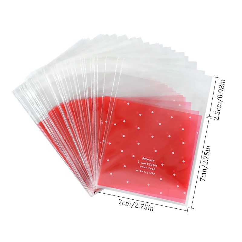 100Pz Sacchetti Natalizi Autoadesivi Sacchetti Cellophane Trasparenti