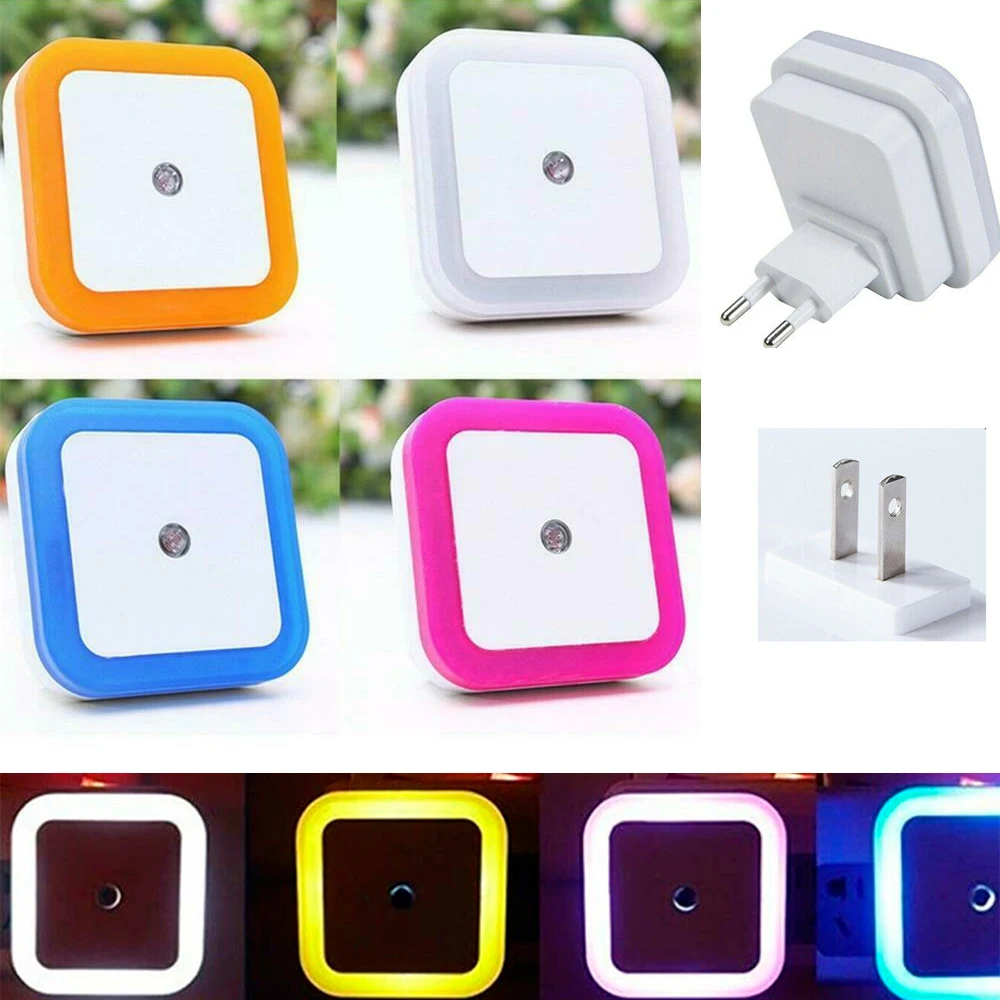 

Hot Light Auto Sensor Wall Plug-in LED EU US Plug Nightlight Lamp For Hallway Kid's Bedroom Hallway Corridor Stairs Square