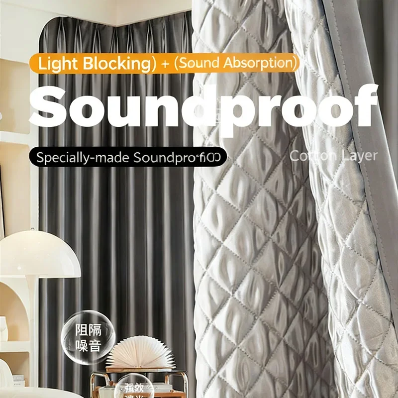 Rideau coupe-vent occultant insonorisé pour salon, rideaux de fenêtre, draperie d'hiver thermique pour chambre à coucher, hiver 1