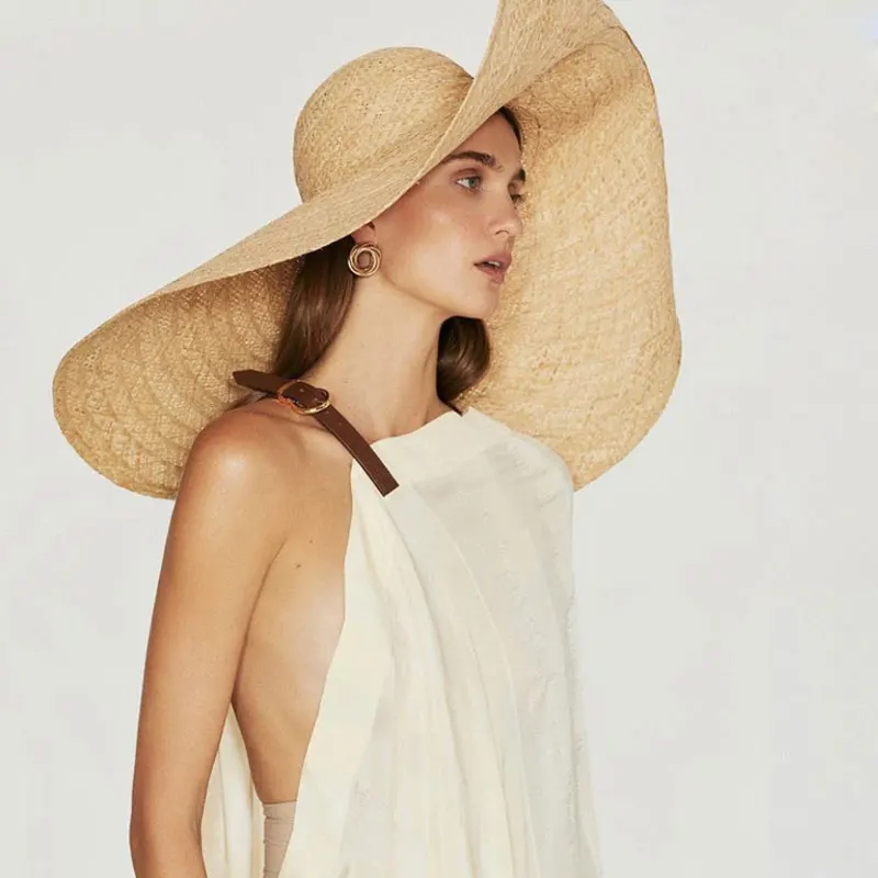 80cm/90cm Super Large Brim Straw Sun Hats Women Summer Tourism Hat For Women  For Travel Ladies Beach Shading Sunscreen Overside - Sun Hats - AliExpress