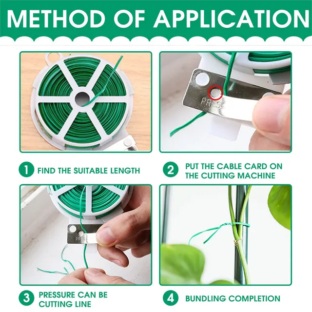 Kertészeti Növény Csavarkötés Vonal Műanyag Orsók Huzal Orsó Tekercs Vágó Mászó Szőlő Ligatuder Multifuncional Erős Húrok - Image 4