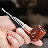 Solid Pear wood Smoking pipe straight filter tobacco Pipe smoke portable Pipes Men 1