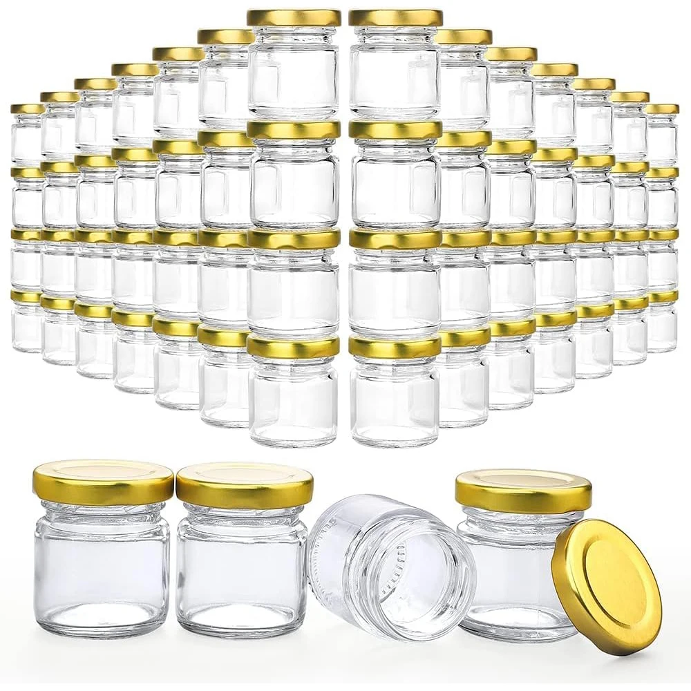 Small Glass Jars with Lids, 1.5 oz Mini Honey Jars, Candle Jar for Candle Making for Gifts, Crafts, Spices, Wedding, Party Favor