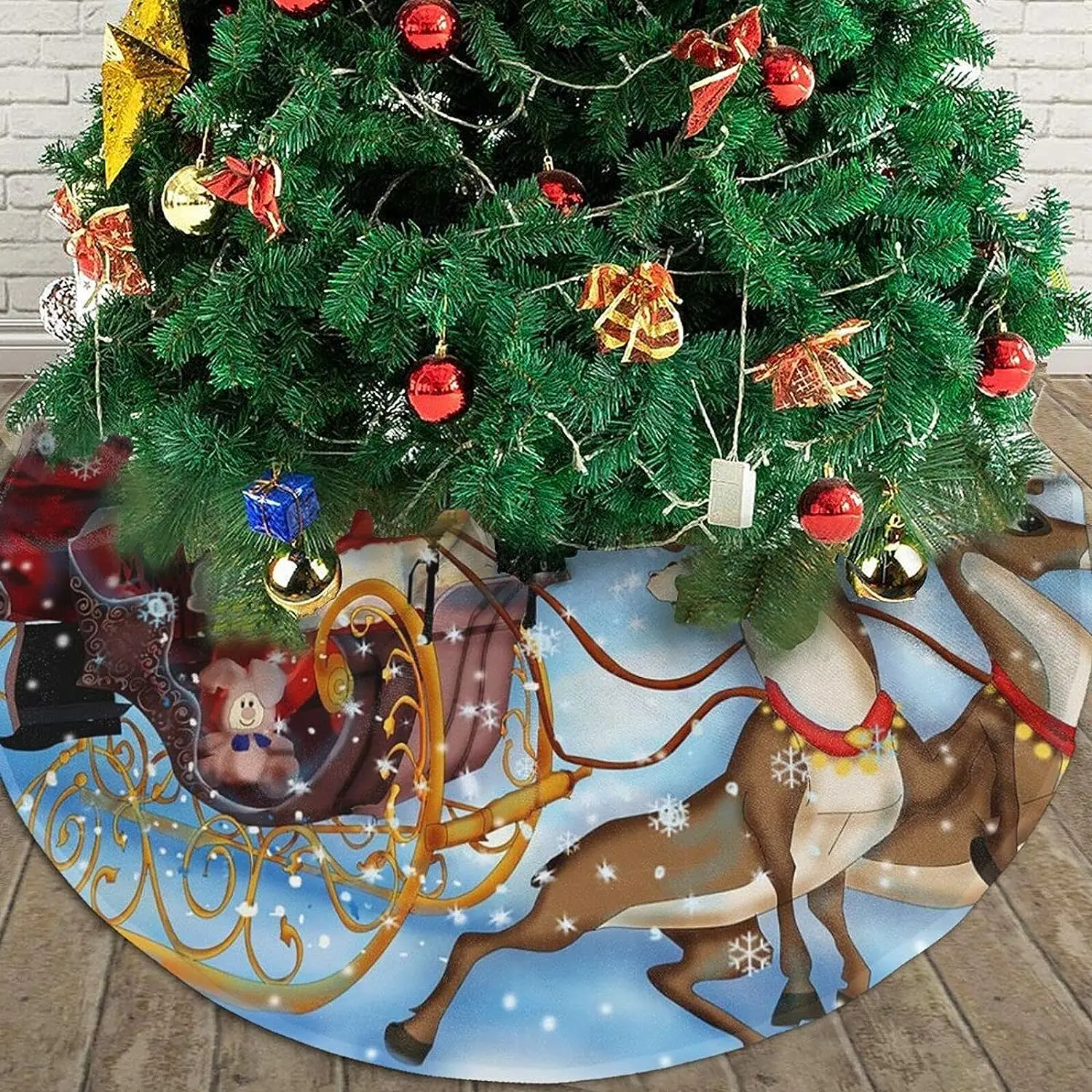 

Рождественская юбка в виде Санта-Клауса, оленя, Рождественская елка, украшение на Хэллоуин, Рождество, Новый Год, праздничные украшения для вечеринки