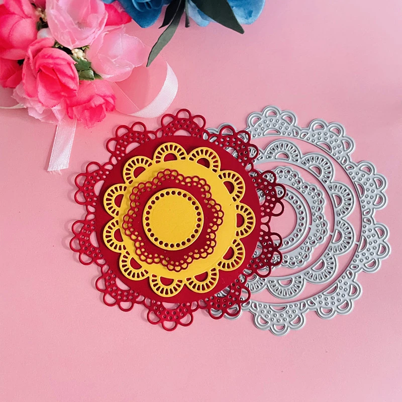 set round circle lace doily decoration die Metal Cutting Dies DIY