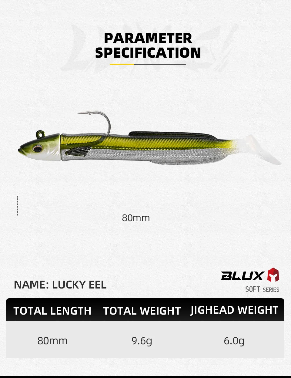 BLUX Mini Happy Sandeel Angelköder-Set 8cm Weicher Paddle-Tail Jigkopf Künstlicher Köder Salzwasser Süßwasser Bass-Angelzubehör – Detail 2
