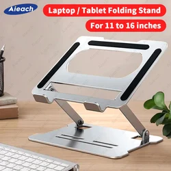 Portable Fold Tablet Stand for Desk, Laptop Stand Adjustable Metal Notebook Tablet Holder Up to 10-17" iPad Pro Tablet Support