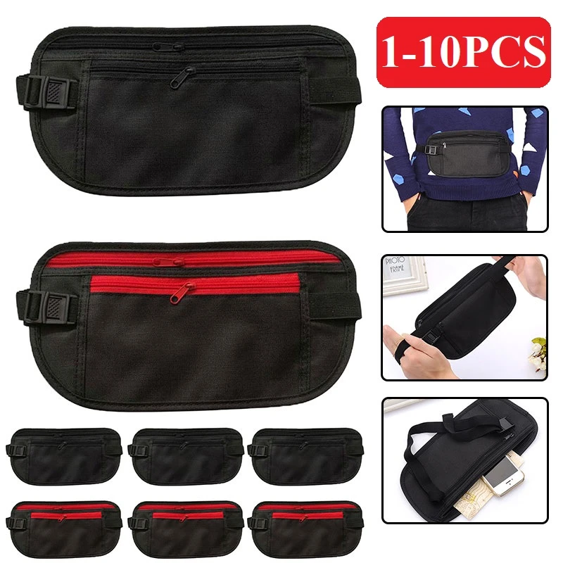1 10 riñoneras de viaje invisibles para pasaporte, bolsa de cinturón de dinero, billetera de seguridad oculta, bolsa informal deportiva para hombres y mujeres|Bolsos - AliExpress