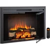 Electric Fireplace Insert with Glass Door and Mesh Screen (EF265B), Fireplace Heater 750/1500W, Fire Crackling Sound 1