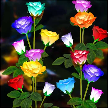5-Head Solar LED Rose Flower Garden Light 1