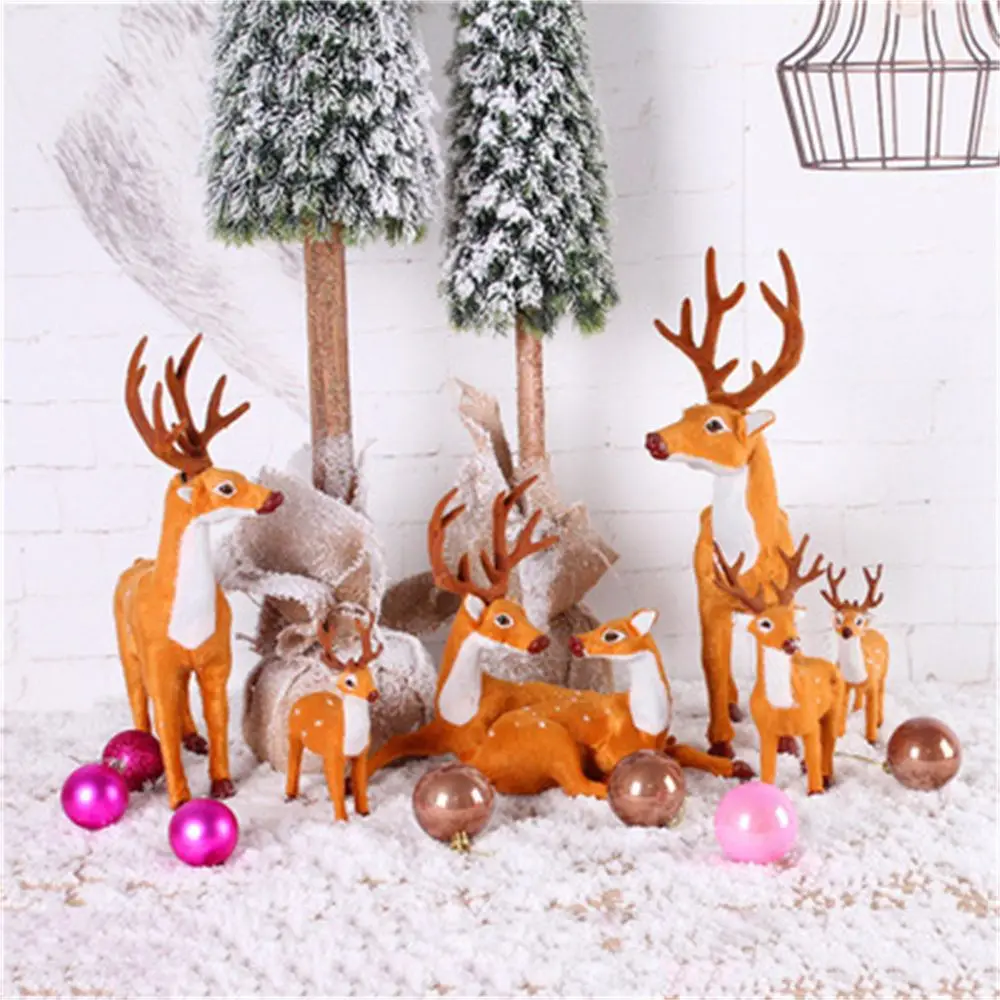 2022 Neujahr Weihnachts dekoration 15-25cm Weihnachts hirsch Weihnachten Elch Plüsch Simulation Weihnachts dekoration für Zuhause Navidad