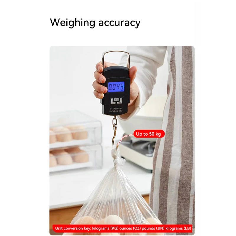 

50Kg/10g Portable Digital Fishing Hanging Scale Luggage Suitcase Weight Travel Scales Electronic Weight Tool For Home Kitchen