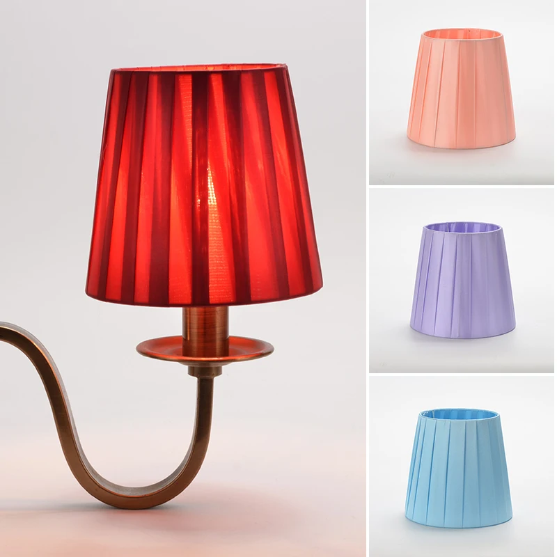 2 Paralumi Con Clip Per Lampadari - Copriluce In Tessuto E Ferro Per Lampadine E14 - Per Casa E Ufficio - 4