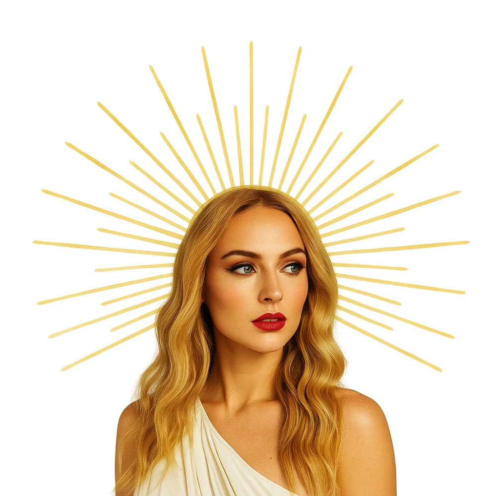 Mode Sonnengott Halo Stirnband Stern Gold COSPLAY Haarreifen Mond Der Halo der Jungfrau Maria Halloween Stirnband Halloween Kopfbedeckung – Detail 25
