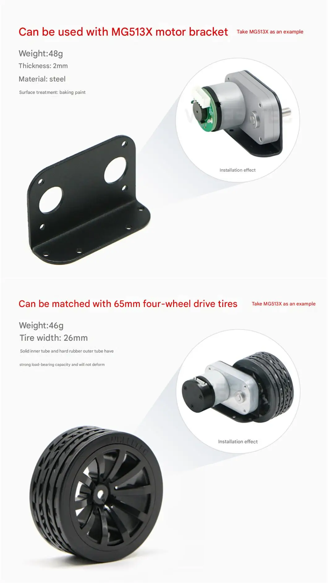 WHEELTEC MG513X, MG513XL DC Gear Motors