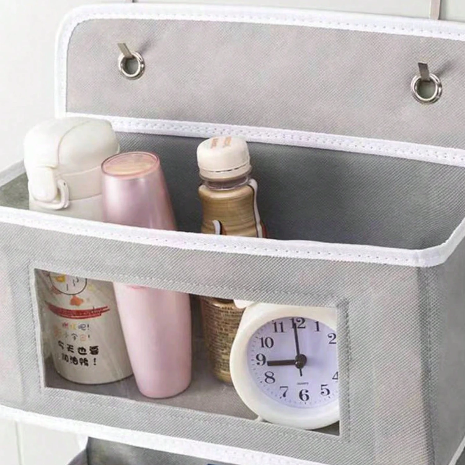 1pc 4-Compartment Over-the-Door Hanging Organizer, Foldable Fabric Caddy-Ideal for Dorm, Bedroom, Kitchen, Closet, Bathroom -