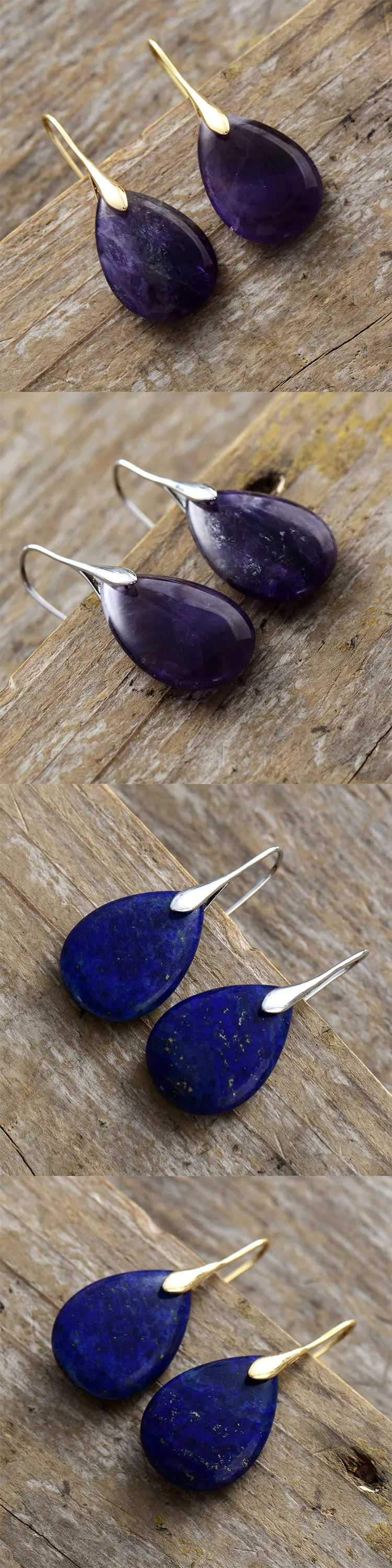 Classy Designer Hook Natural Stone Dangling Huggie Woman Waterdrop Earrings Elegant Gems Jewellery Creative Gifts