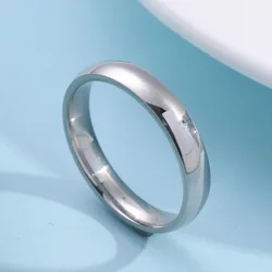 Timeless 4mm Curved Stainless Steel Couple Rings - Elegant Titanium Steel Jewelry Gift - 10 (Silver)