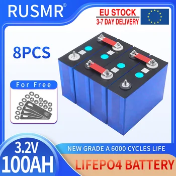골프 카트 보트용 충전식 리튬 다리미 인산염 전지, Lifepo4 배터리, DIY A 등급, 12V, 24V, 48V, 8 개, 면세점, 3.2V, 100AH