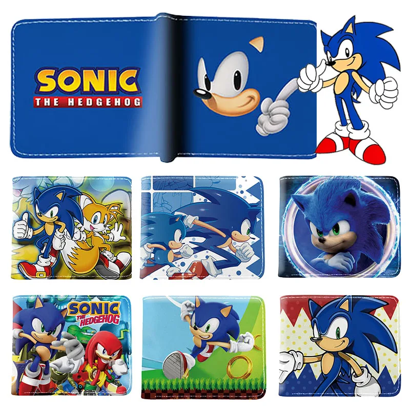 

Sonic The Hedgehog Wallet Cartoon Fashion Luxury Multi Layer Zipper PU Coin Purse Portable Short Card Holder Bag Children Gift