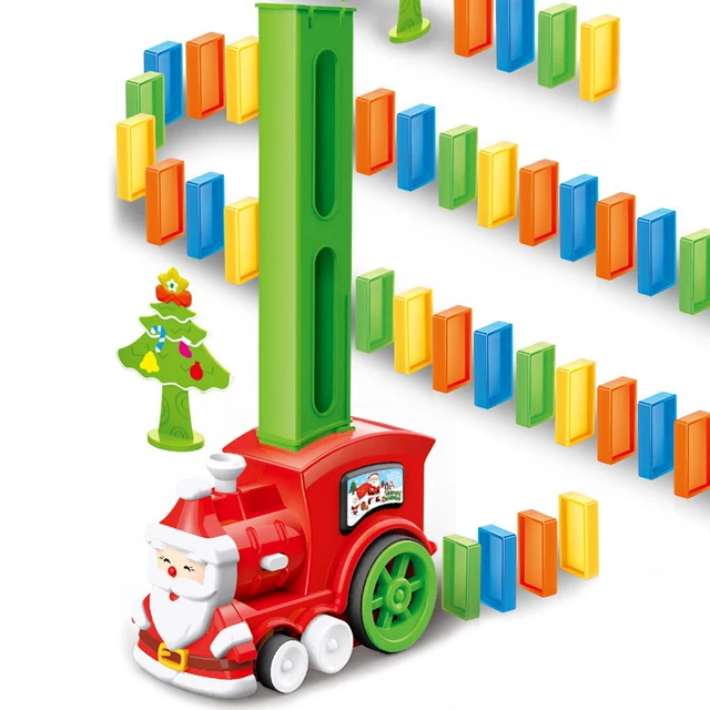 90Pc Kids Domino Train Car Set Sound & Light Automatic Laying Dominoes Brick Blocks Game Educational Christmas Kids DIY Toy Gift 2
