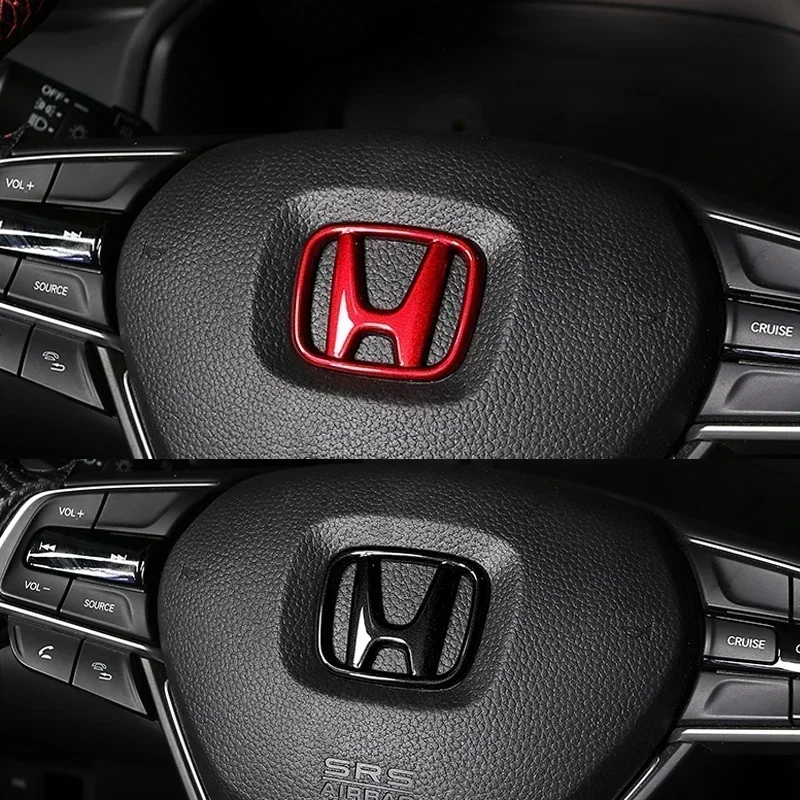 혼다 어코드 오디세이 제이드 CRV 핏 CRZ 시티 시빅 HRV 8세대 파일럿 레전드 파일럿용 ABS 자동차 스티어링 휠 로고 엠블럼 커버 스티커