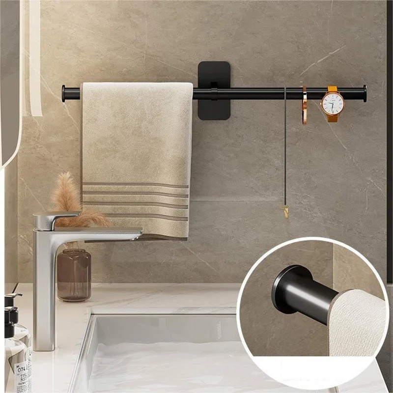 35/45/55cm Towel Rack Towel Hanger Bath Holder Wall Hanging Bars Aluminum Bathroom Shelf Kitchen Storage Rack storage rack towel rack towel holder