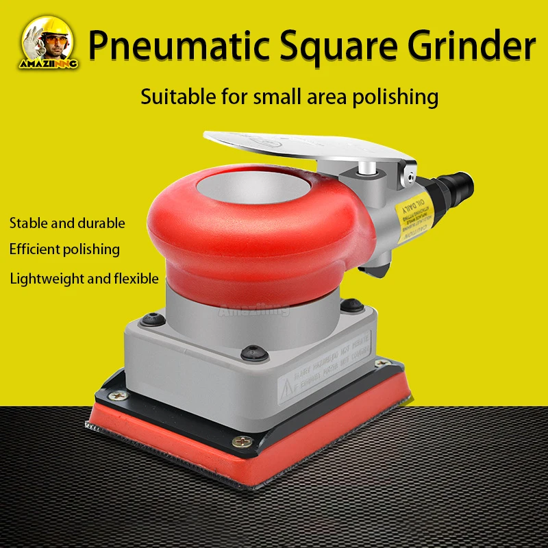 Professional Air Sander 75*100MM Square Pneumatic Grinder Automobile Furniture Surface Polishing Abrasive Grit Tool Accessories sanding stick sandpaper holder clamp roll half round polishing roll square for woodworking jewelry making tool grinding set