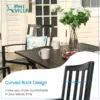 PHI VILLA Wrought Iron Patio Dining Chairs Portable Black Set of 4 Stackable Indoor Outdoor Bistro Deck Metal Support 300 Lbs 5