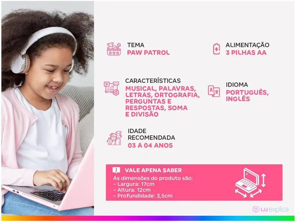 Laptop Infantil Paw Patrol Bilíngue Musical 2