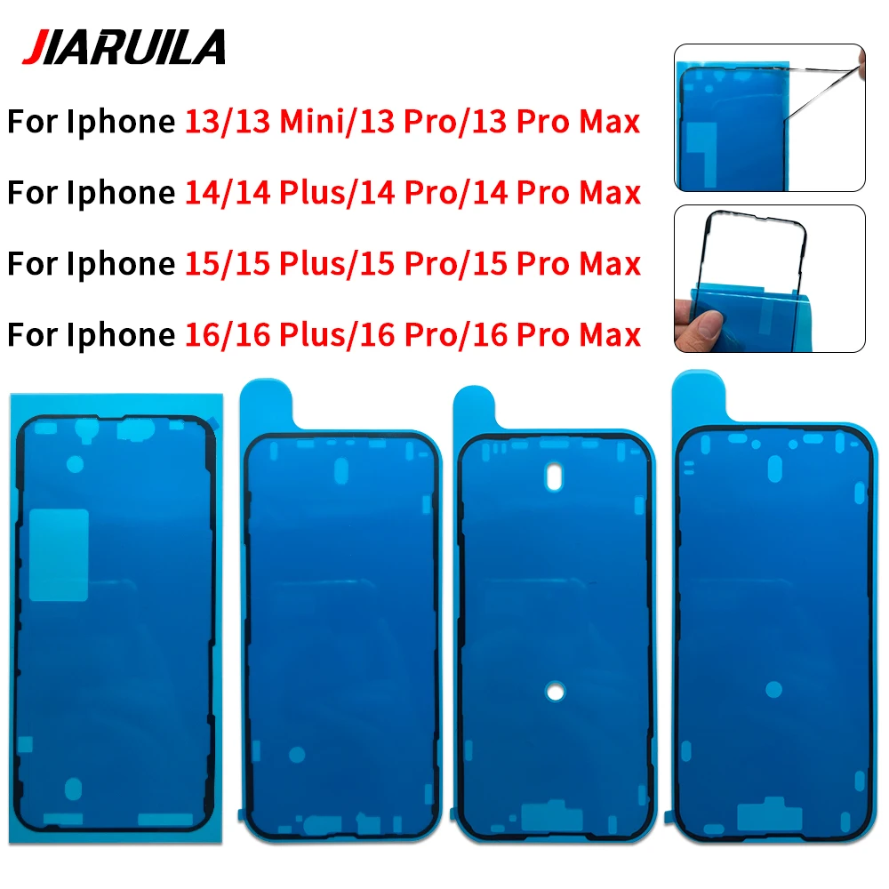 뒤 표지 접착 스티커 Iphone 16 15 14 Pro Max Plus 13 미니 LCD 스크린 프레임 방수 씰 테이프 접착제 수리