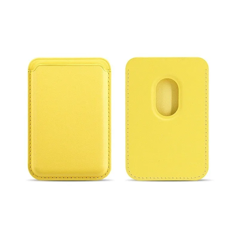 Magnetic Leather Card Sleeve and Holder for Phones | Adhesive Portable Card Pocket for Men & Women