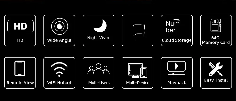 Description Picture 3 of itemMini 1080P HD Wifi Camera Battery Operated Small Wireless Cam 360 Degree Horizontal Rotation Security Mobile Fhone Monitoring