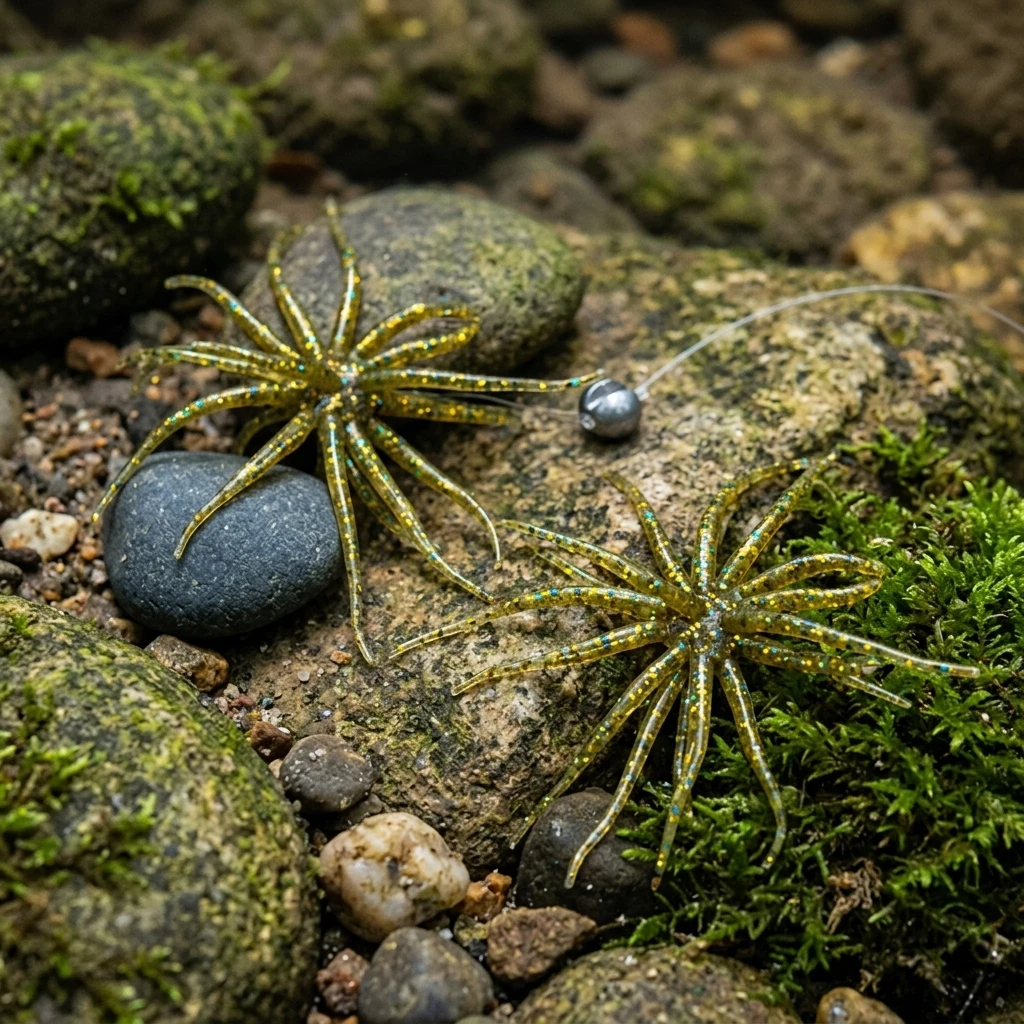 TPE Schwimmender Seeigel-Weichköder für Barsch-Angeln Hochelastischer Bissfester Bionischer Kunstköder 11cm 8,7g