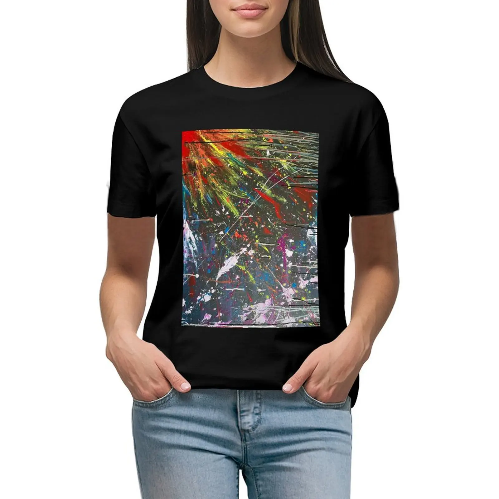 

Chaos T-shirt Short sleeve tee Blouse cute clothes t-shirts for Women loose fit