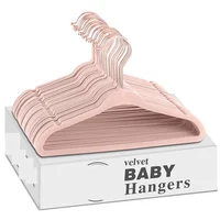 Velvet Hangers for Clothes 10PCS 30/35/38cm Children Flocking Non-slip Plastic Flocking Coat Flocked Hanger Seamless Drying Rack 1