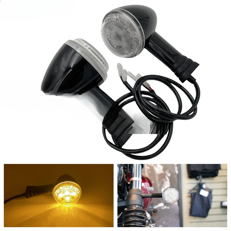 

Retro motorcycle modification, front and rear left and right turn signals/tail light brackets, lampshade housing