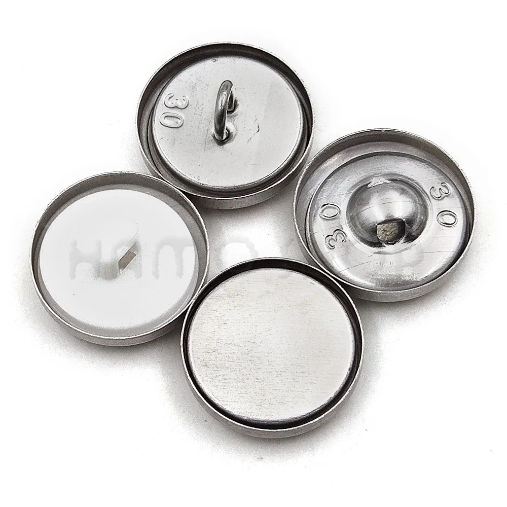 100pcs Sets/lot #16-60 DIY Handmade Fabric buttons Bread Shape Round Fabric Covered Button Cloth Metal 4 Back Cover Buttons 4