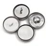 100pcs Sets/lot #16-60 DIY Handmade Fabric buttons Bread Shape Round Fabric Covered Button Cloth Metal 4 Back Cover Buttons 4