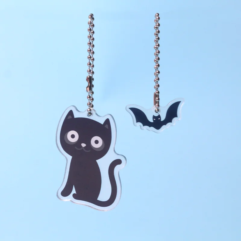 Custom Logo Acrylic Keychain Cartoon Pendant Photo Flash Transparent Charm Printing Personality Holographic Anime Key Chains