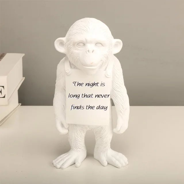 Banksy singe gorille résine Statue Sculpture rue Art artisanat bureau Figurines pour intérieur décoration de la maison accessoires 1