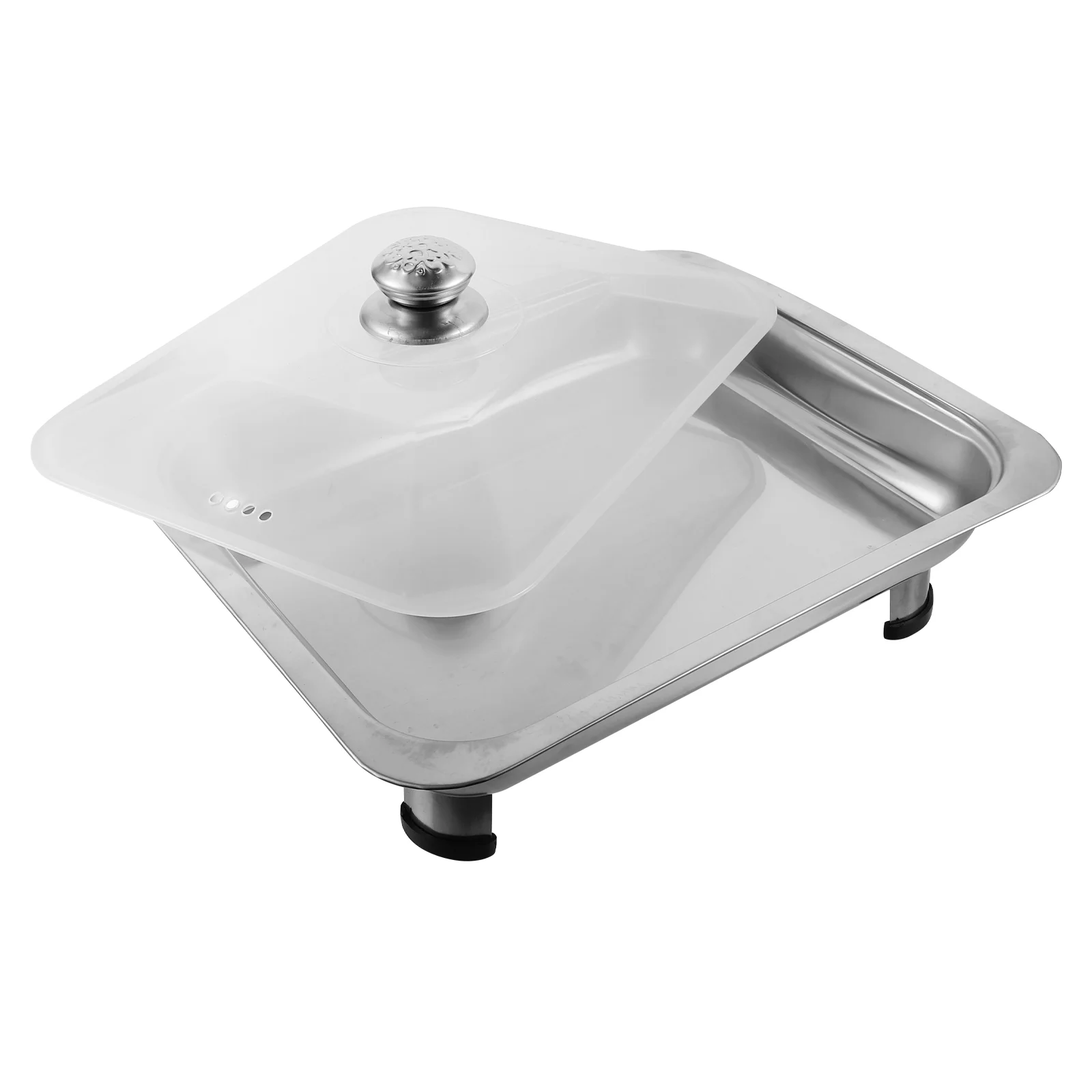 

Stainless Steel Buffet Tray Rectangular Serving Plate Steam Table Pan Outdoor Grill Combined Cover Classic Foods Holder