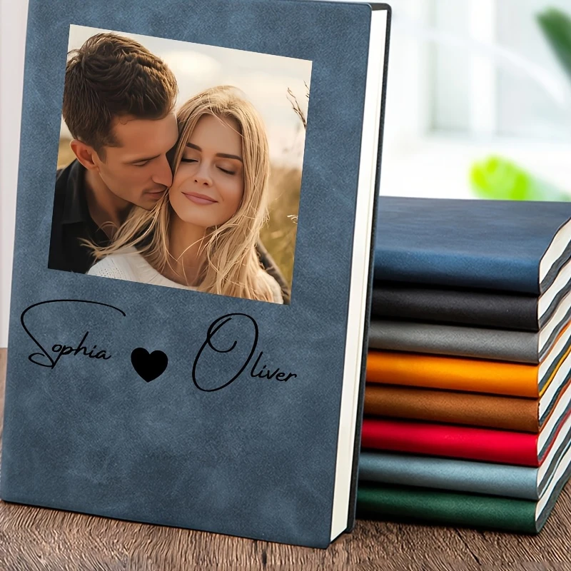 Personalized Custom A5 Notebook with Name and Photo Portrait
